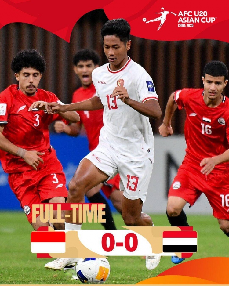  U20亞洲杯：印尼0-0戰(zhàn)平也門，兩隊分列C組第三、第四