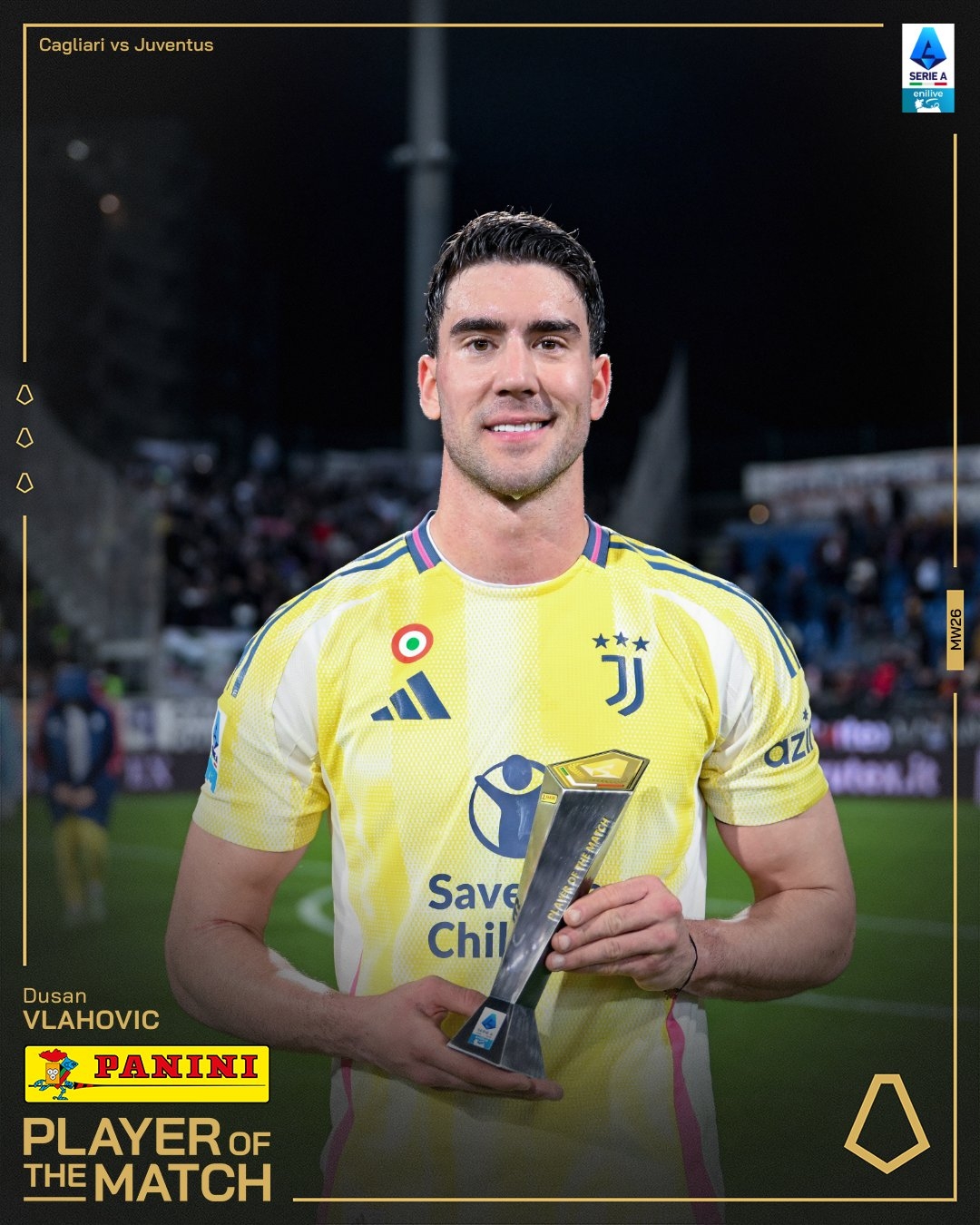  打進(jìn)致勝進(jìn)球！弗拉霍維奇當(dāng)選尤文1-0卡利亞里全場(chǎng)最佳球員