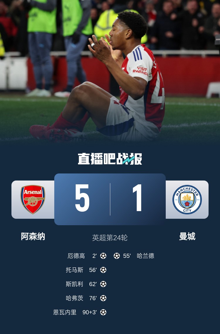  硬氣槍手無畏強(qiáng)敵！阿森納本賽季5-1碾壓曼城，3-0完勝皇馬